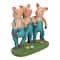 8" Three Pigs Dancing in Blue Overalls Garden Statue